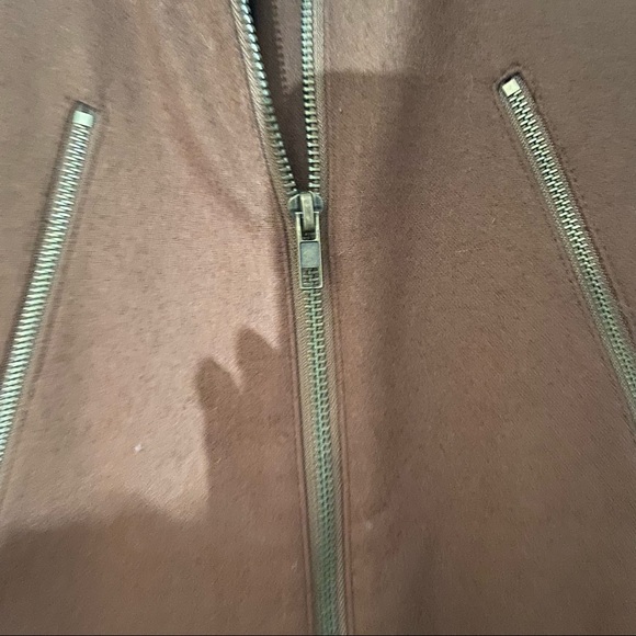 Vintage Harve Bernard wool blend jacket with zippers sz 6 brown shoulder pads - Picture 2 of 15